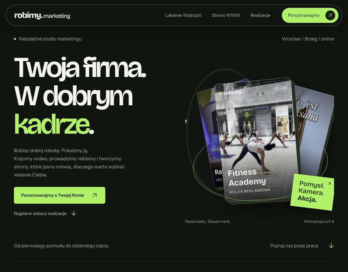 Strona główna robimy.marketing z portfolio i ofertą